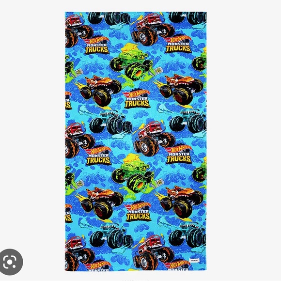 Posh Peanut Bath Hot Wheels Monster Trucks Beach Towel Poshmark
